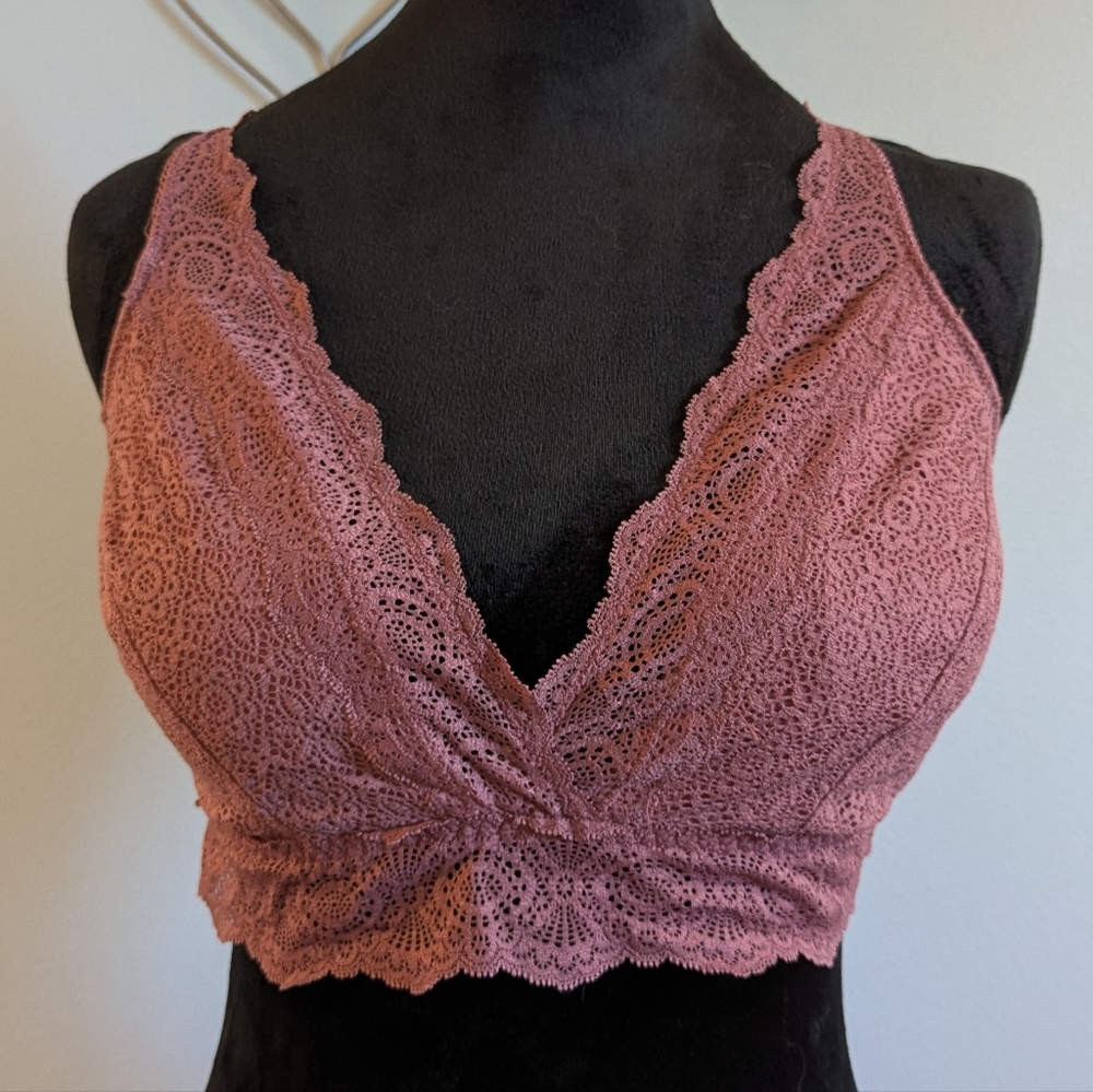 Soma Lace Bralette in Dusty Pink (L)